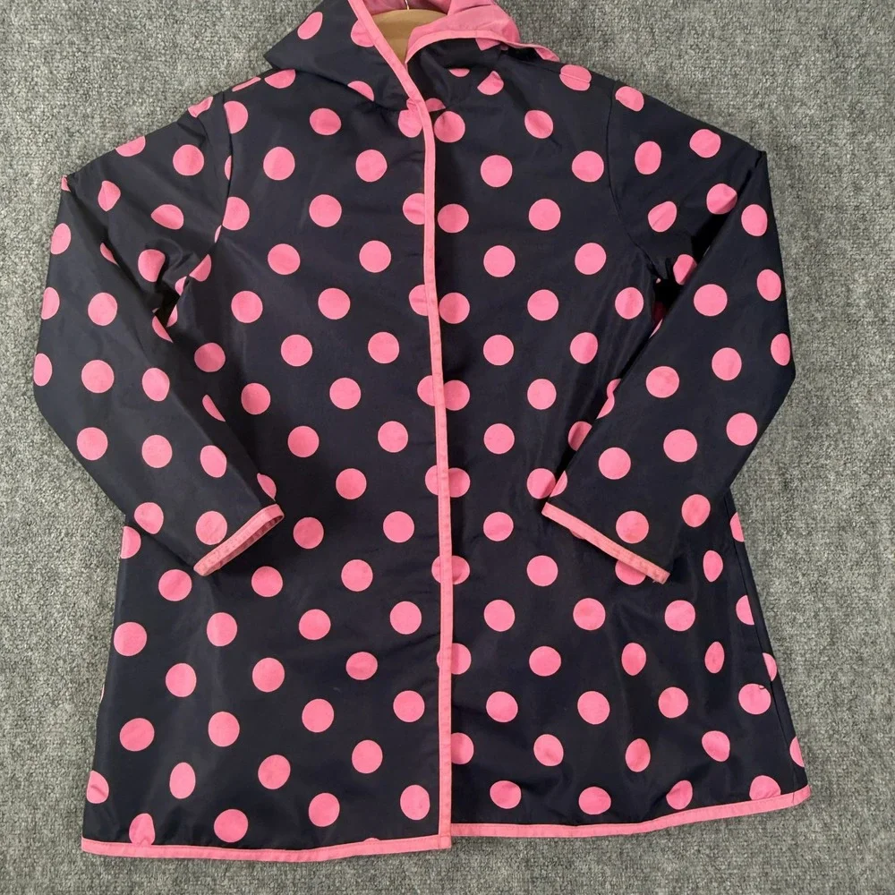 Gymboree Rain Jacket Girls‎ Large 10 12 Hooded Waterproof Polka Dot Coat